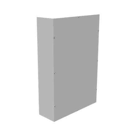 36X8X24 Screw Cover UL Listed Type 1 Steel No Knockouts ANSI 61 Gray Blank Cover Installed