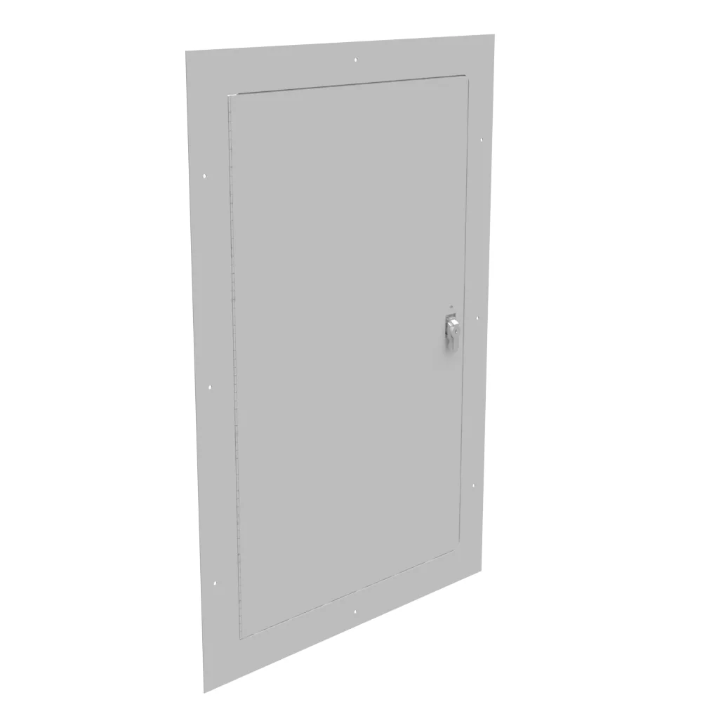 Tapa Montaje Empotrado Tipo 1 24x36 Tapa Atornillada Acero Gris ANSI 61 Puerta Embisagrada Cerrojo de Golpe con Bloqueo de Llave