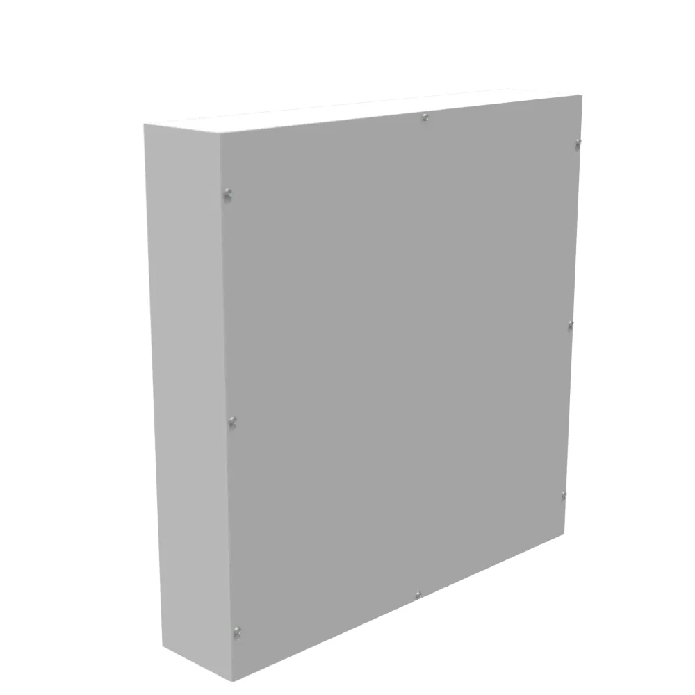30x6x30 Tapa atornillada Listado UL Tipo 1 Acero sin troqueles gris ANSI 61 Tapa en blanco instalada