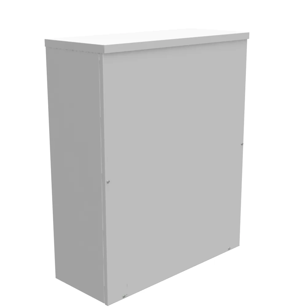 Tapa atornillada 36x12x30 Tipo 3R Listado UL Acero Sin troqueles Gris ANSI 61 Troquel Quad D para candado Agujeros de montaje en relieve en la parte posterior