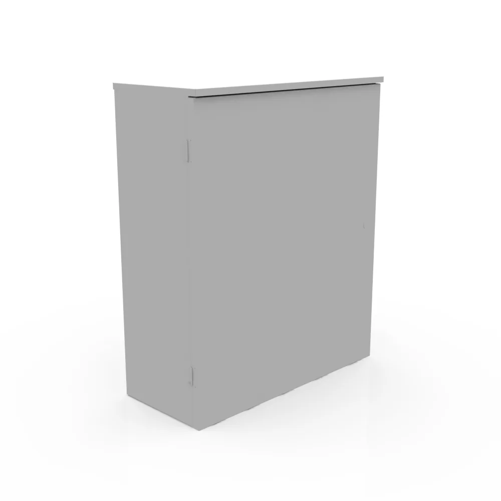 Gabinete de telefonía 36X12X30 Listado UL Tipo 3R Acero Sin troqueles Gris ANSI 61 Panel posterior Pernos de soldadura Cerrojo de palanca para candado Troquel Quad D para candado