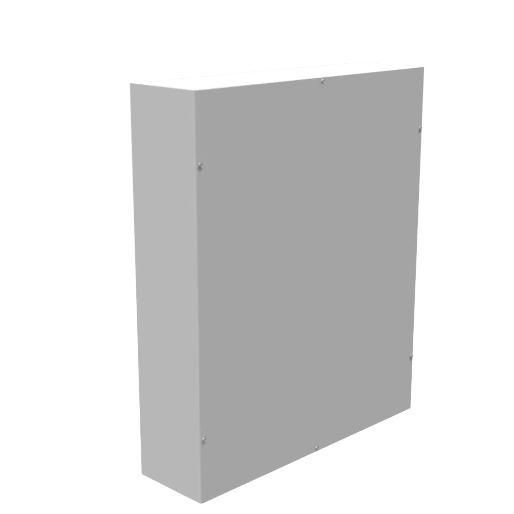 Tapa atornillada 36x8x30 Tipo 1 UL Certificada Acero Sin Troqueles Gris ANSI 61 Tapa con Ranuras Tipo Lágrima Orificios de Montaje en Panel Posterior