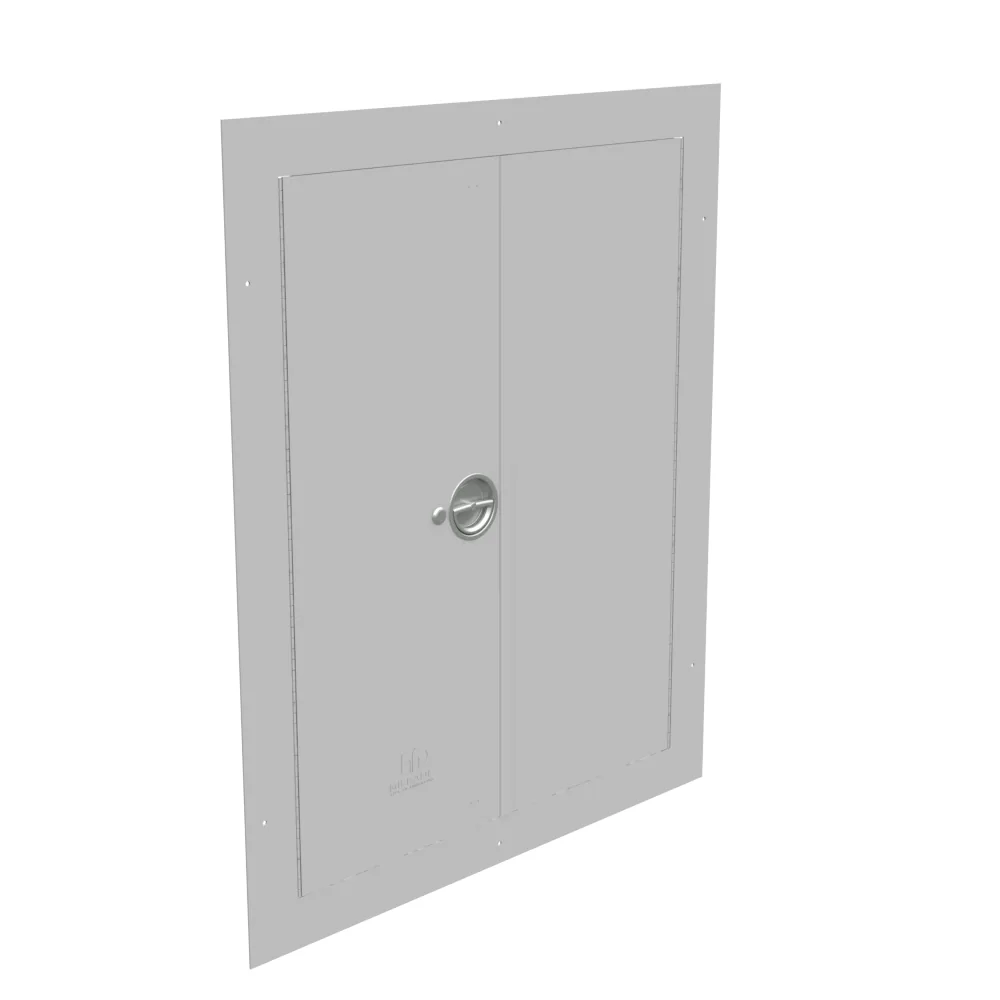 Tapa Montaje Empotrado Tipo 1 30x36 Tapa Atornillada Acero Gris ANSI 61 Puerta Embisagrada Cerrojo de Golpe con Bloqueo de Llave