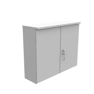 30X10X36 Hinge Cover UL Listed Type 3R Steel No Knockouts ANSI 61 Gray Double Doors Back Panel Weld Studs Padlocking 3PT Handle