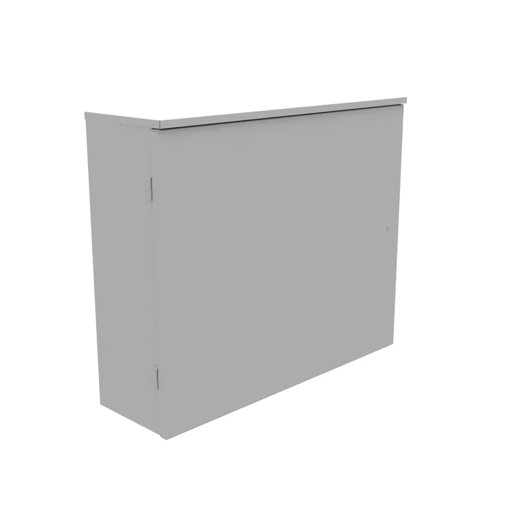 30X10X36 Hinge Cover UL Listed Type 3R Steel No Knockouts ANSI 61 Gray Back Panel Weld Studs Padlocking Draw Latch Quad D Knockout for Lock