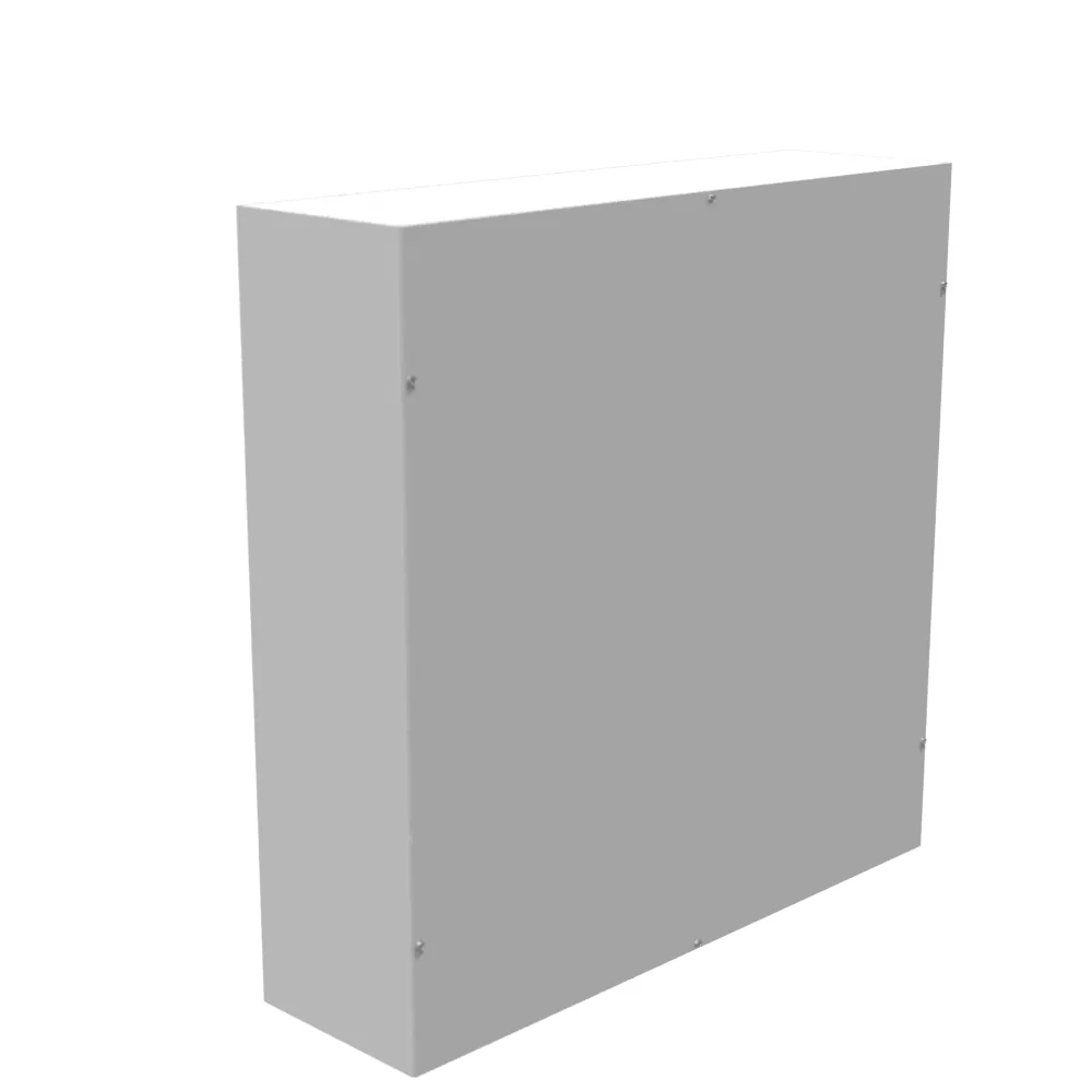 Tapa atornillada 36X10X36 Listado UL Tipo 1 Acero Sin troqueles Gris ANSI 61 Tapa en blanco instalada