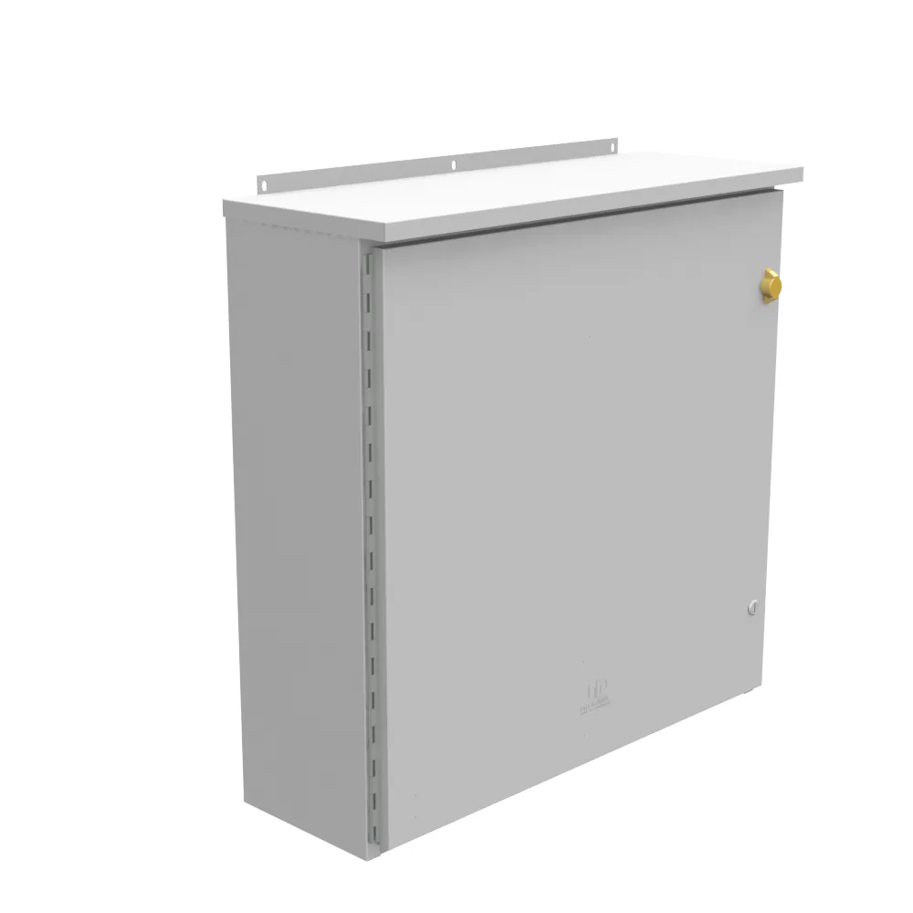 36X11X36 Hinge Cover UL Listed Type 3R Steel No Knockouts ANSI 61 Gray Double Doors Back Panel Weld Studs Padlocking 3PT Handle