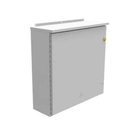 36X11X36 Hinge Cover UL Listed Type 3R Steel No Knockouts ANSI 61 Gray Double Doors Back Panel Weld Studs Padlocking 3PT Handle