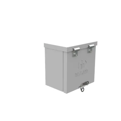 Hinge Cover NEMA 3R Steel Knockouts ANSI 61 Gray Padlocking Flip Latch