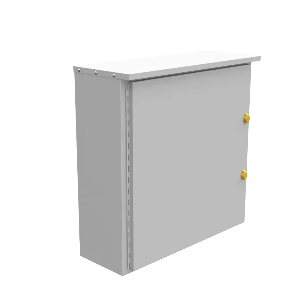 36X12X36 Hinge Cover UL Listed Type 3R Steel No Knockouts ANSI 61 Gray Padlocking Wing Handle Stiffeners Installed Wood Back Board Installed