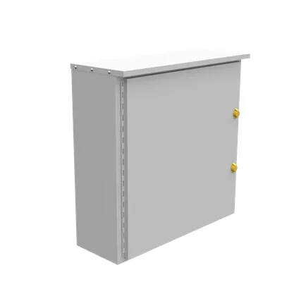 36X12X36 Hinge Cover UL Listed Type 3R Stainless Steel No Knockouts ANSI 61 Gray Padlocking Wing Handle Stiffeners Installed Wood Back Board Installed