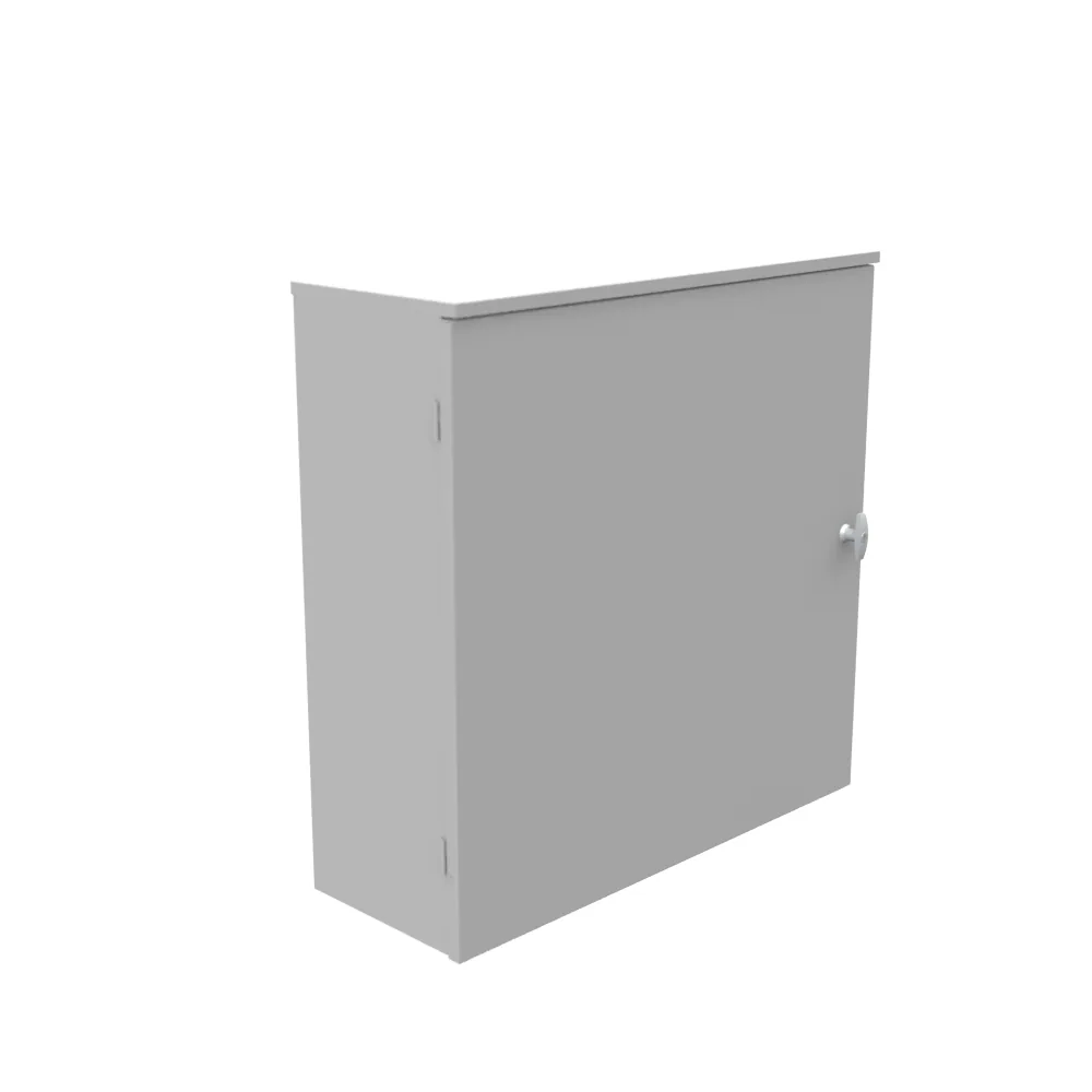 Tapa embisagrada 36x12x36 Tipo 3R Listado UL acero sin troqueles Gris ANSI 61 Panel posterior Pernos de soldadura