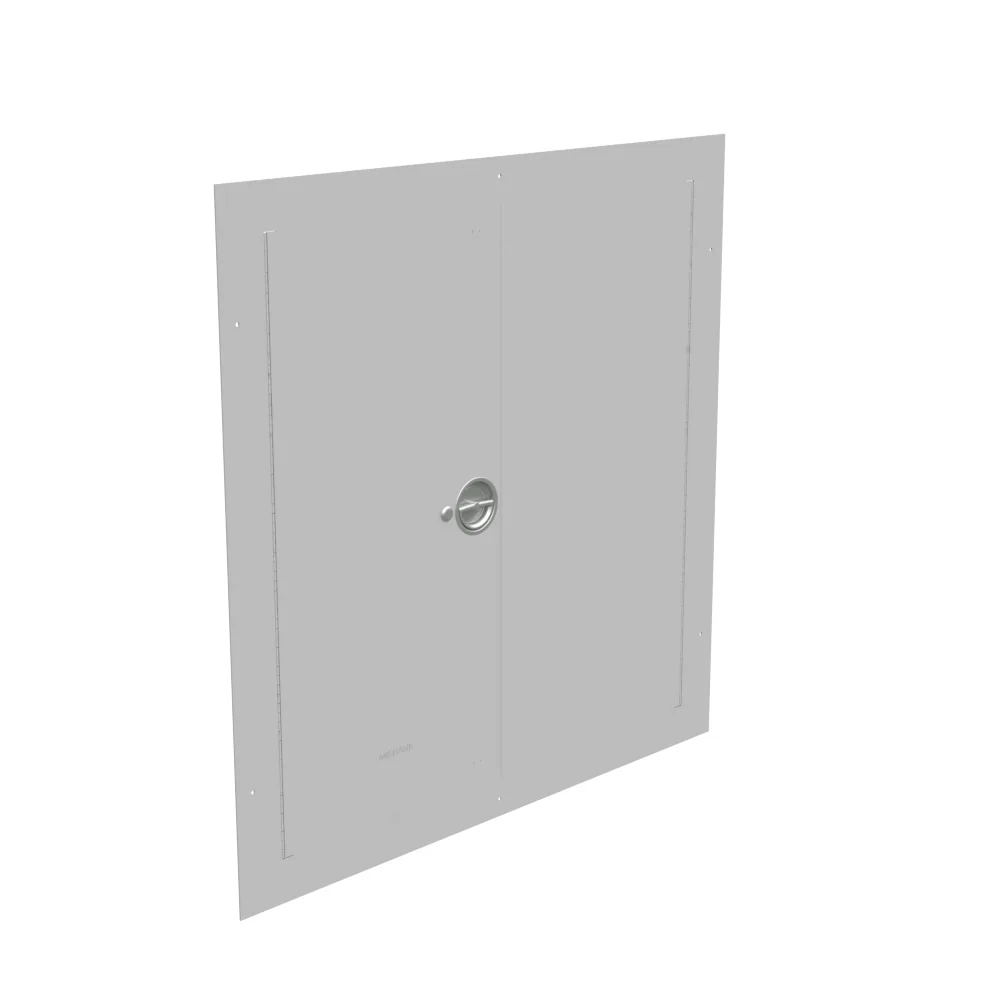 Flush Mount Cover Type 1 36x36 Screw Cover ANSI 61 Gray Steel Hinged Door Keylocking Slam Latch