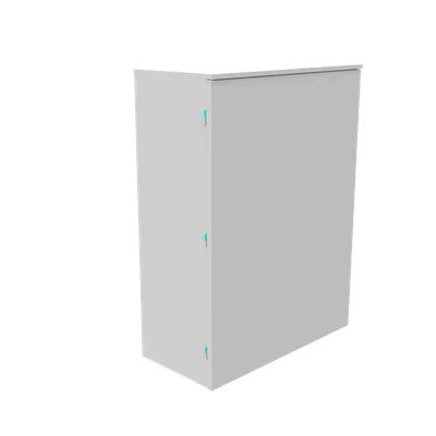 48x16x36 Hinge Cover Type 3R UL Listed Steel No Knockouts ANSI 61 Gray Back Panel Weld Studs Drip Shield Emboss Mounting Holes in Back Padlocking Draw Latch Quad D Knockout for Lock