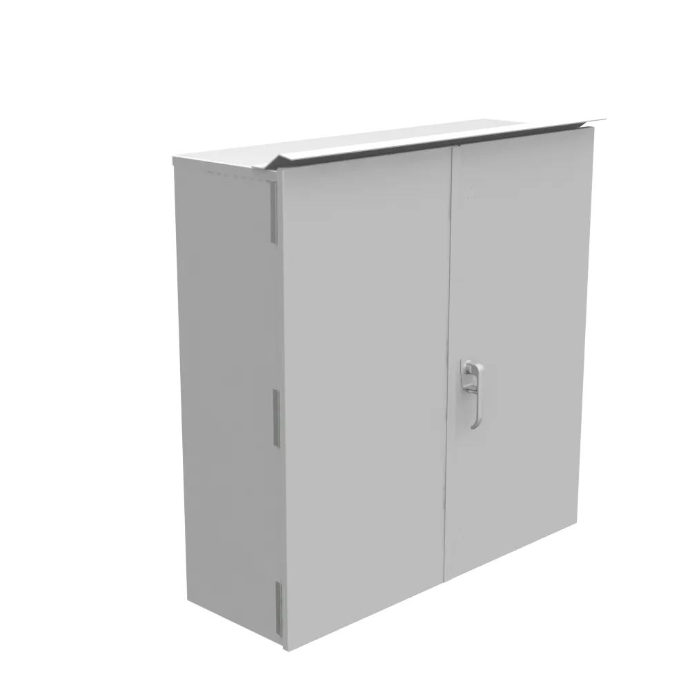 Hinge Cover NEMA 3R Steel No Knockouts ANSI 61 Gray Double Doors Special Drip Shield