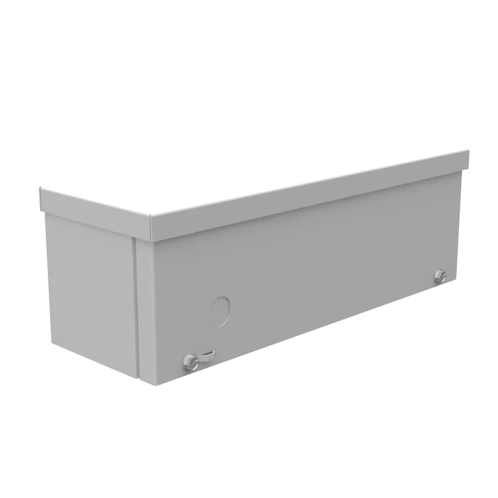 4X12X4 Screw Cover Wireway UL Listed Type 3R Steel No Knockouts ANSI 61 Gray Quad D Locking Hasp