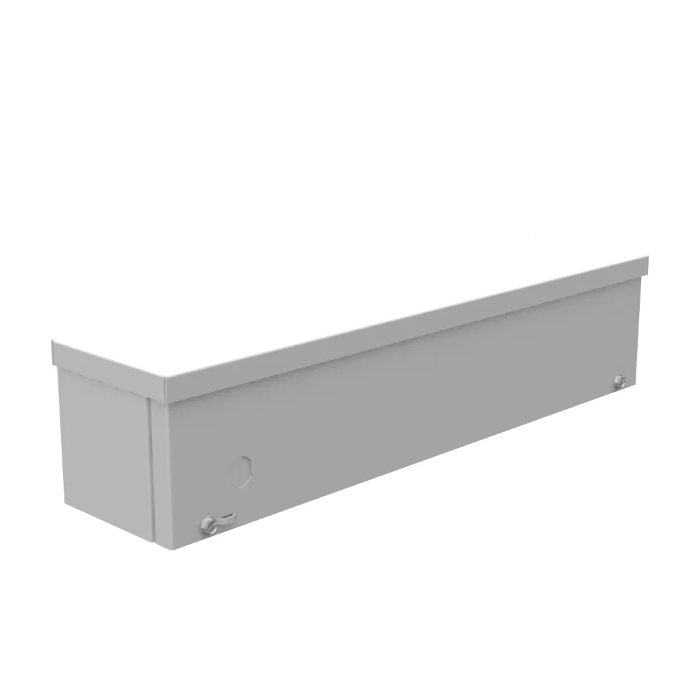 4X18X4 Screw Cover Wireway UL Listed Type 3R Steel No Knockouts ANSI 61 Gray Quad D Knockout for Lock