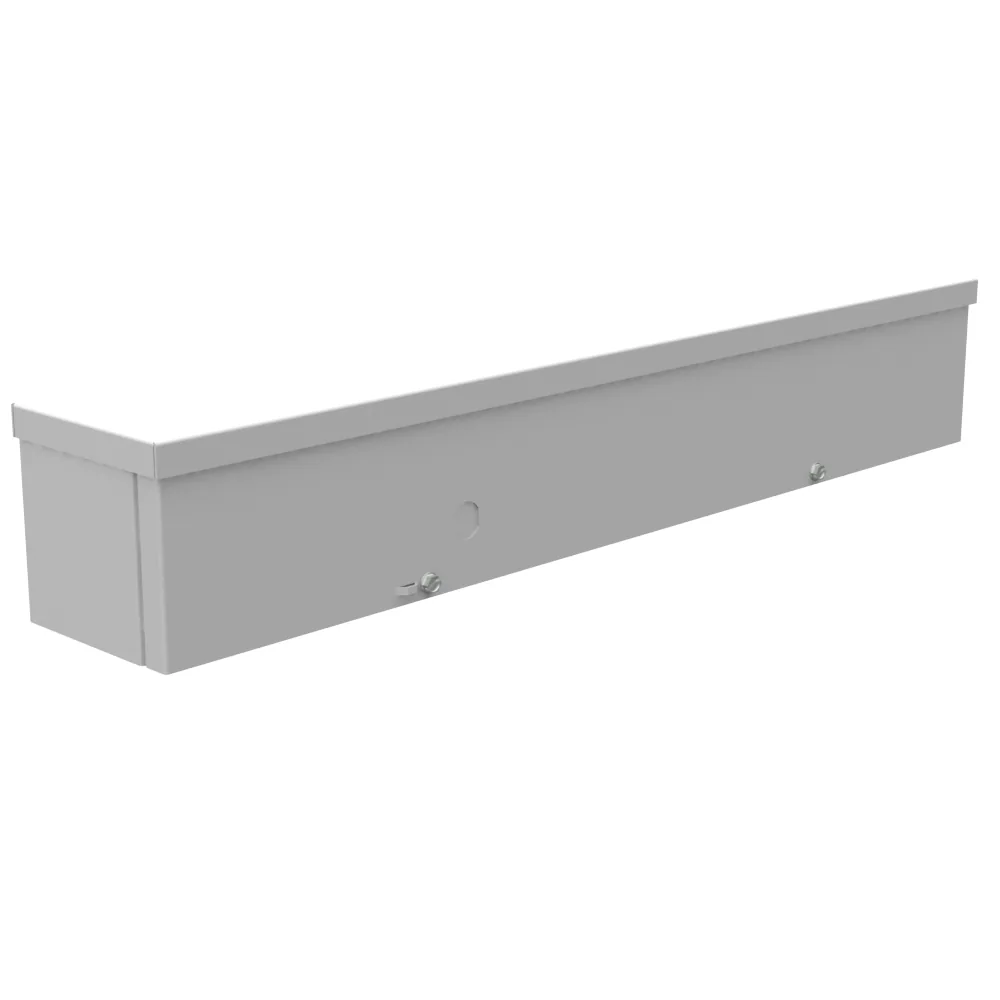 4X24X4 Screw Cover Wireway UL Listed Type 3R Steel Knockouts ANSI 61 Gray Quad D Knockout for Lock