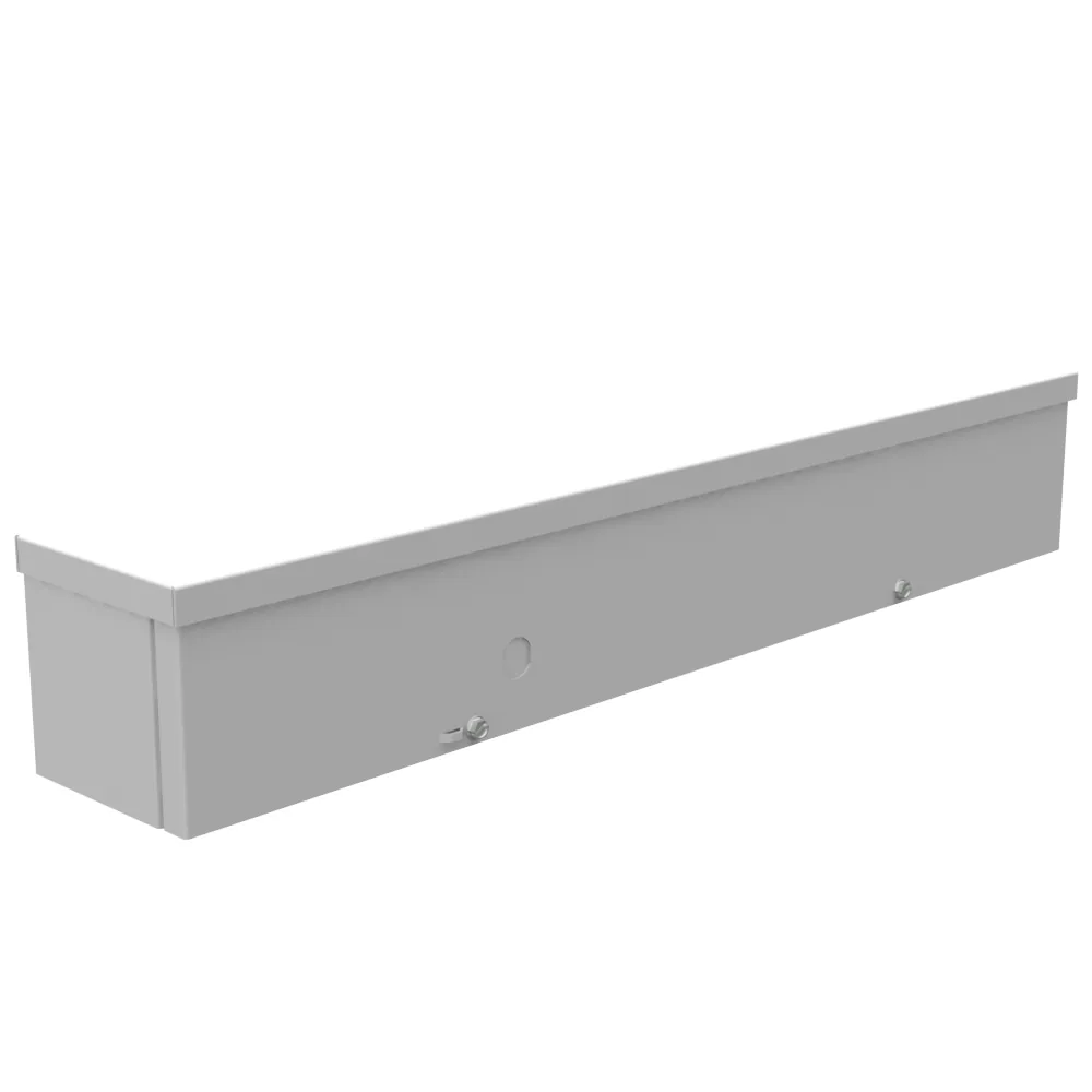 4X24X4 Screw Cover Wireway UL Listed Type 3R Steel No Knockouts ANSI 61 Gray Quad D Knockout for Lock