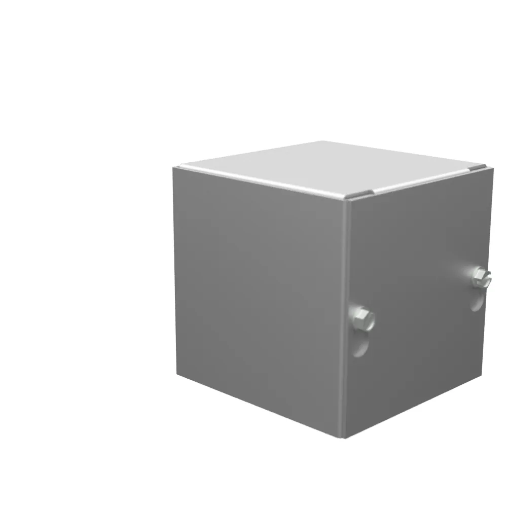 Gabinete 4X4X4 Tapa Atornillada Acero Listado UL Tipo 1 Sin Troqueles Sin Pintura Tapa Ciega Instalada