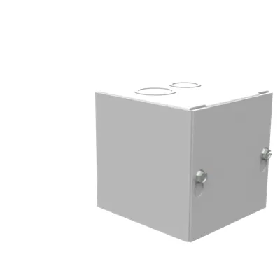 4X4X4 Screw Cover UL Listed Type 1 Steel Knockouts ANSI 61 Gray Blank Cover Installed