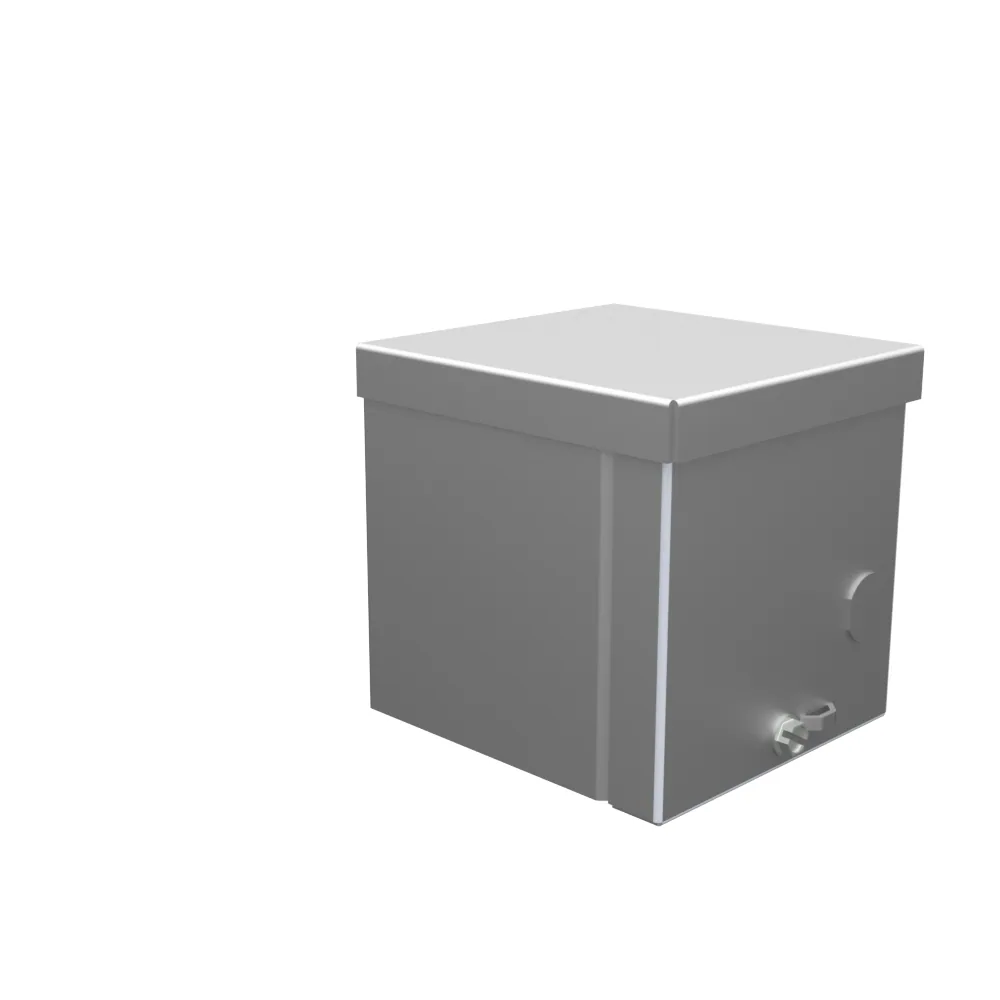 4x4x4 Screw Cover Type 3R UL Listed Steel No Knockouts No Paint Quad D Knockout for Lock Emboss Mounting Holes in Back