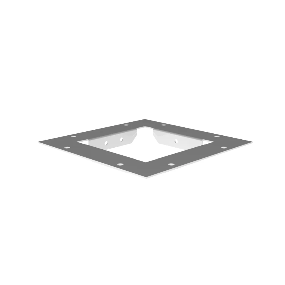Brida de tapa final de ducto cuadrado Tipo 1 4x4 Tapa atornillada Gris ANSI 61 Acero Sin troqueles