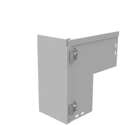 Wireway Elbow 90 for Hinge Wireway Outside Opening Type 1 4x4 Hinge Cover ANSI 61 Gray Steel No Knockouts