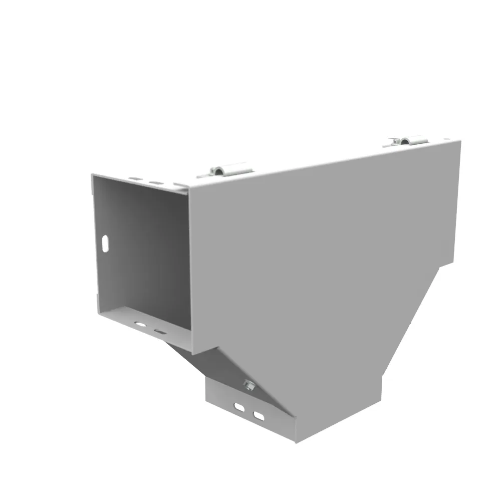 8.375x4x12.25 Wireway Tee for Hinged Wireways ANSI 61 Gray Steel