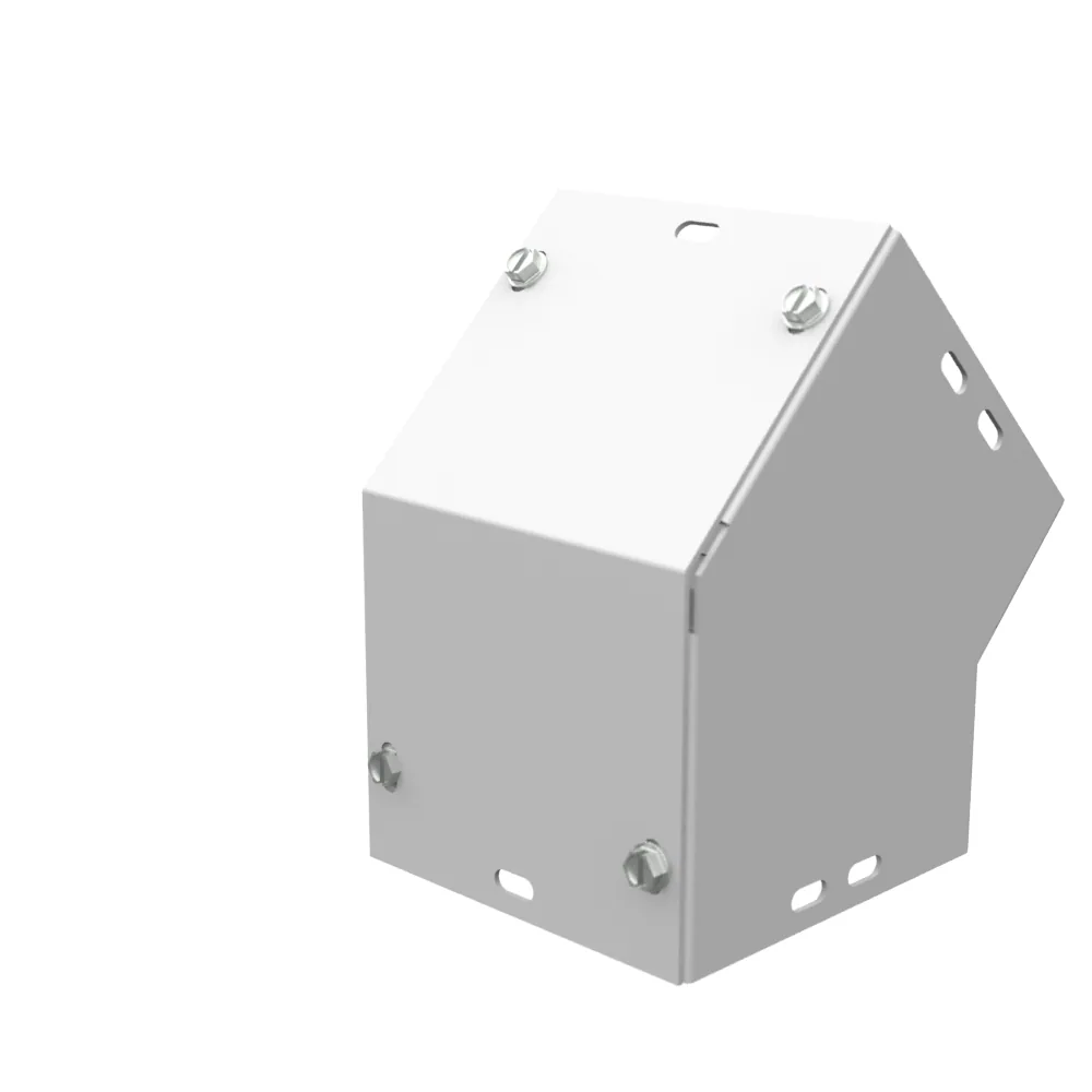 Codo 45 con acceso lateral para ducto cuadrado Tipo 1, 4x4, tapa atornillada, acero gris ANSI 61, sin troqueles