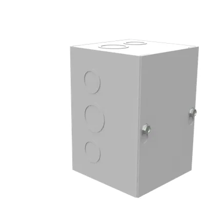 6X4X4 Screw Cover UL Listed Type 1 Steel Knockouts ANSI 61 Gray Blank Cover Installed