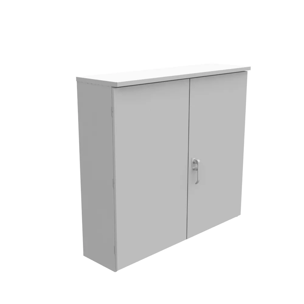 GABINETE 44X12X48 TAPA EMBISAGRADA TIPO 3R ACERO CERTIFICADO UL SIN TROQUELES GRIS ANSI 61 PUERTAS DOBLES PANEL POSTERIOR CON PERNOS SOLDADOS DISPOSICIÓN PARA CANDADO MANIJA DE 3 PUNTOS