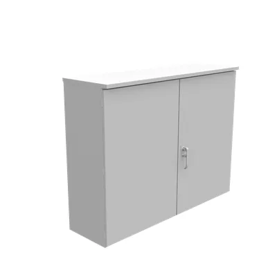 42X15X54 Hinge Cover UL Listed Type 3R Steel No Knockouts ANSI 61 Gray Double Doors Padlocking 3PT Handle Handle on Right Ground Stud