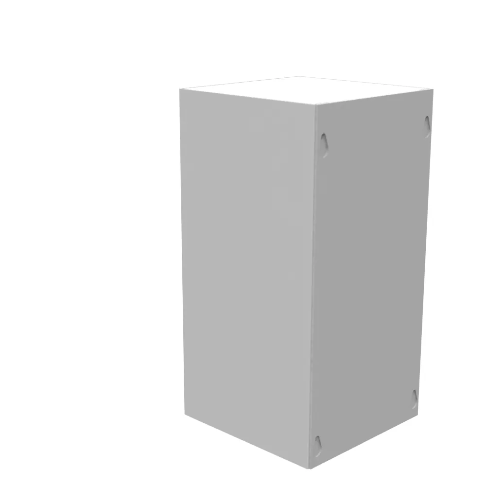 Gabinete 12x6x6 Tapa Atornillada, Tipo 1, Listado UL, Acero, Sin Troqueles, Gris ANSI 61, Tapa con Ranuras de Lágrima, Agujeros de Montaje en Panel Posterior