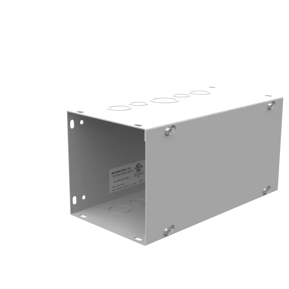 Ducto cuadrado 6X12X6 con tapa atornillada UL Listed Tipo 1 Acero con troqueles Gris ANSI 61