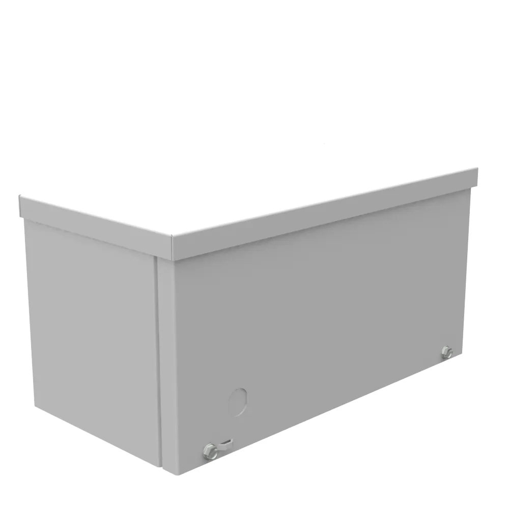 6X12X6 Screw Cover Wireway UL Listed Type 3R Steel No Knockouts ANSI 61 Gray Locking Hasp
