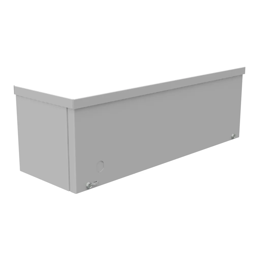 6X18X6 Screw Cover Wireway UL Listed Type 3R Steel No Knockouts ANSI 61 Gray Quad D Knockout for Lock