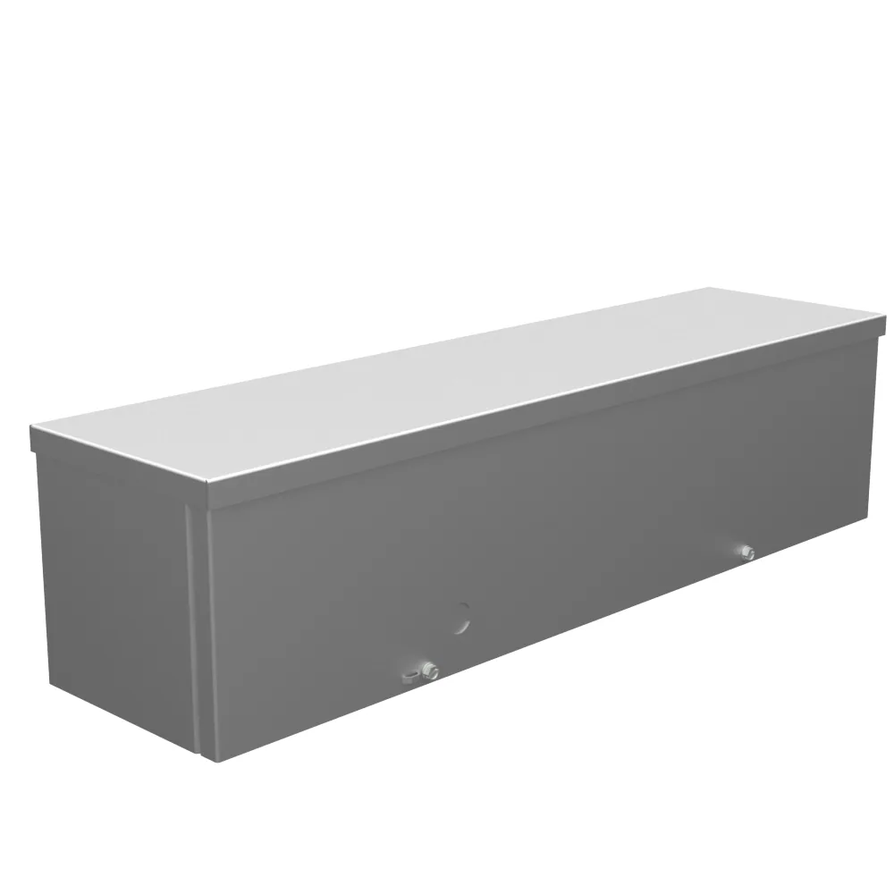 6X24X6 Screw Cover Wireway UL Listed Type 3R Steel No Knockouts No Paint Quad D Knockout for Lock
