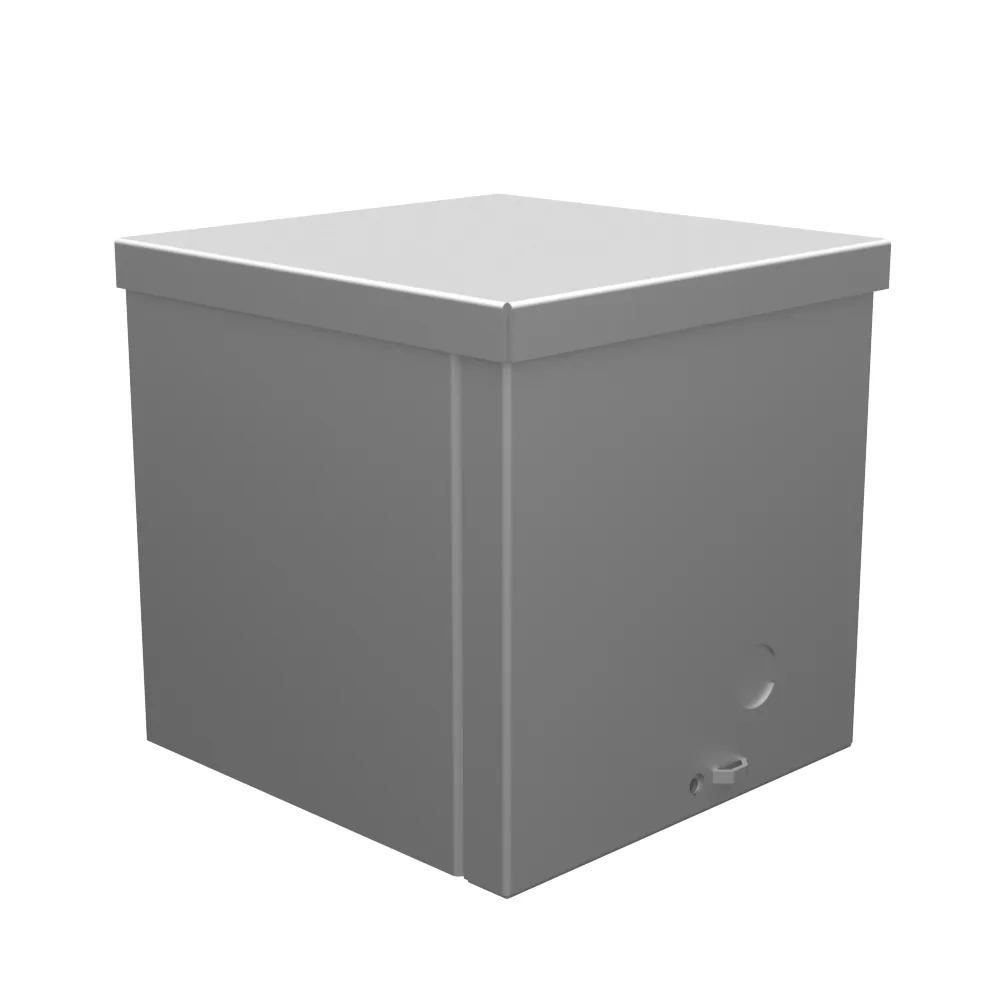 Gabinete 6X6X6 con Tapa Atornillada UL Listed Tipo 3R Acero Sin Troqueles Sin Pintura Troquel Quad D para Candado