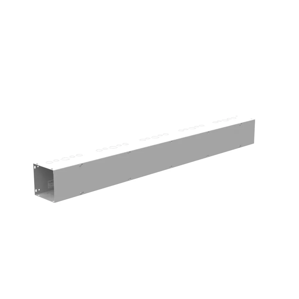 Ducto cuadrado 6X60X6 con tapa atornillada certificado UL Tipo 1 acero con troqueles gris ANSI 61
