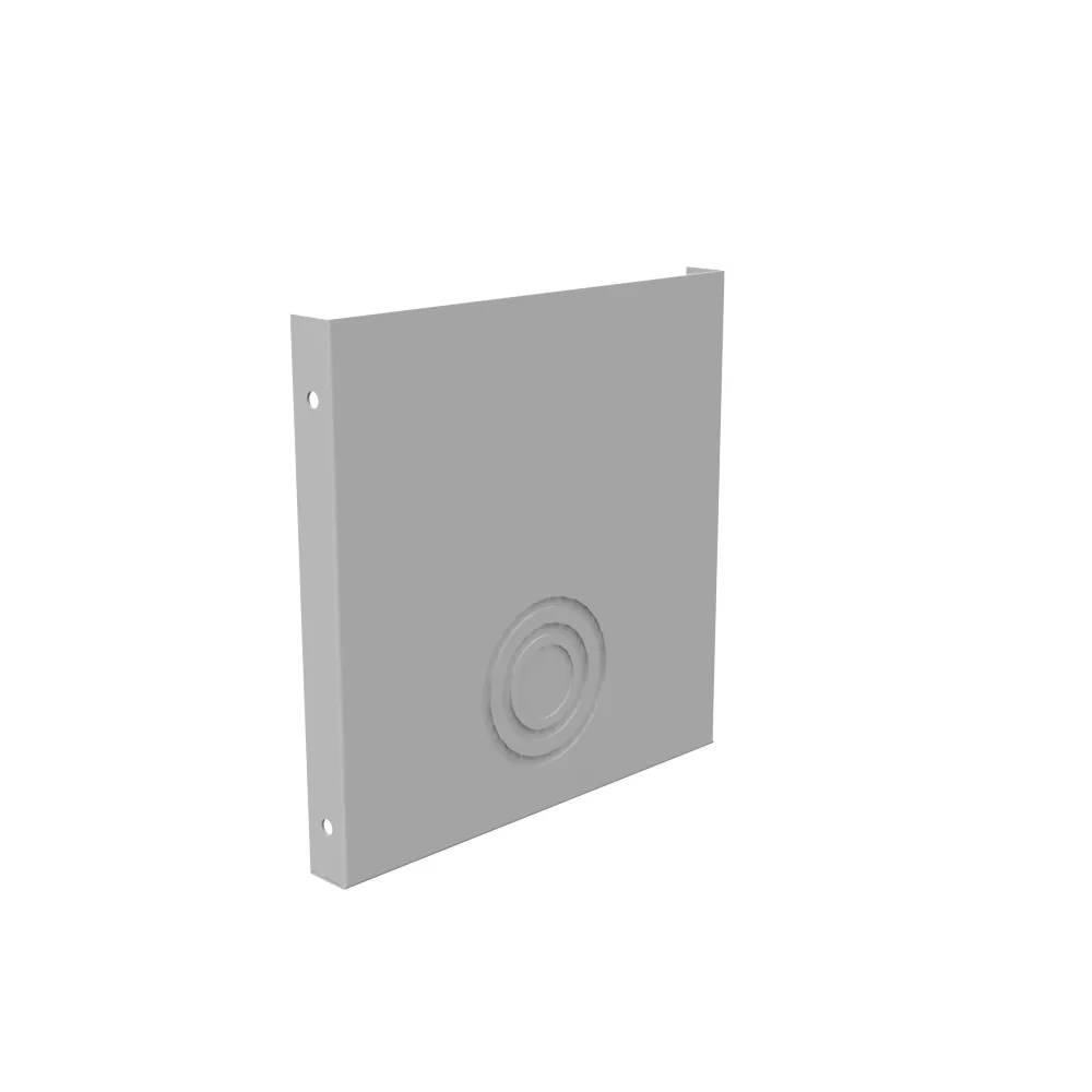 Wireway End Flange 6x6 Hinge Cover ANSI 61 Gray Steel No Knockouts