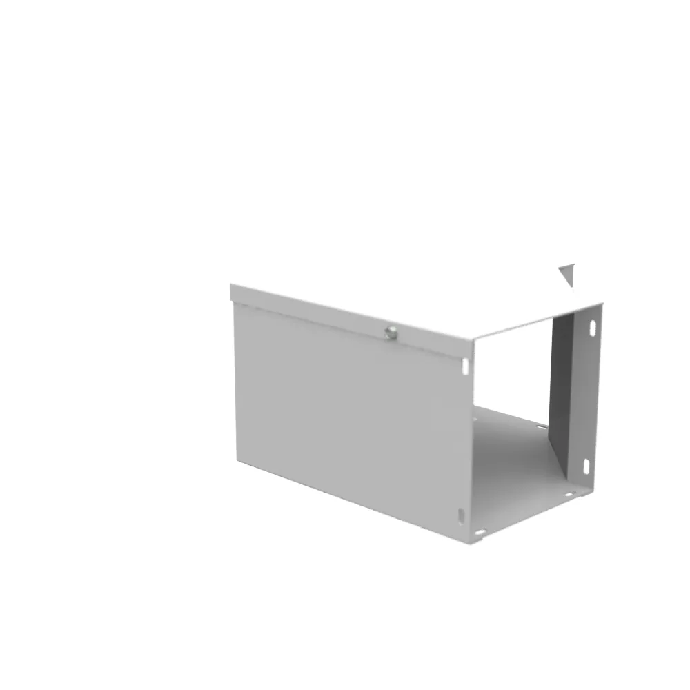 Codo ducto cuadrado 90° para ducto cuadrado embisagrado acceso superior tipo 1 6x6 tapa embisagrada gris ANSI 61 acero sin troqueles