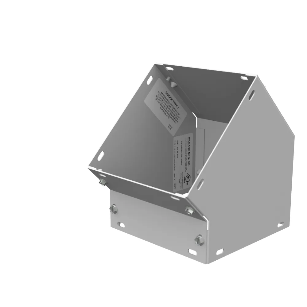 Wireway Elbow 45 Side Access Type 1 6x6 Screw Cover ANSI 61 Gray Steel No Knockouts