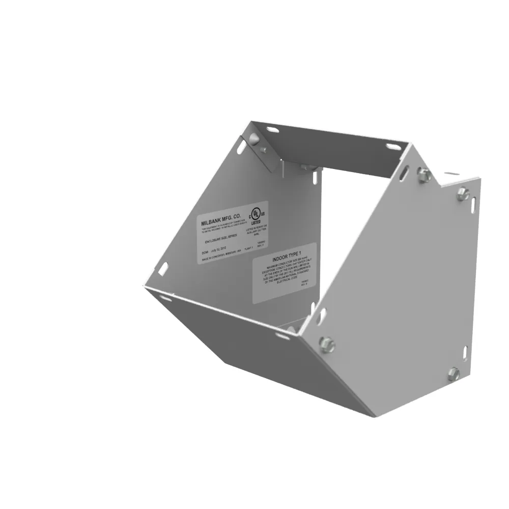 Codo ducto cuadrado 45° acceso superior tipo 1 6x6 tapa atornillada gris ANSI 61 acero sin troqueles