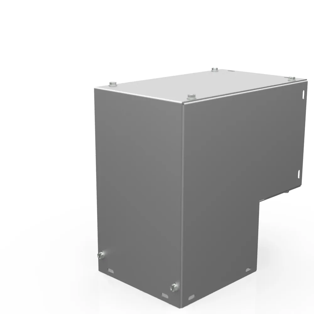 Codo ducto cuadrado 90° acceso lateral tipo 1 6x6 tapa atornillada acero sin pintar sin troqueles