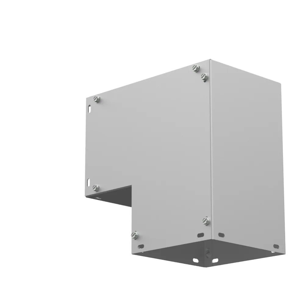 10x6.125x10 Codo de Ducto Cuadrado 90 Acceso Lateral Sin Pintura Acero