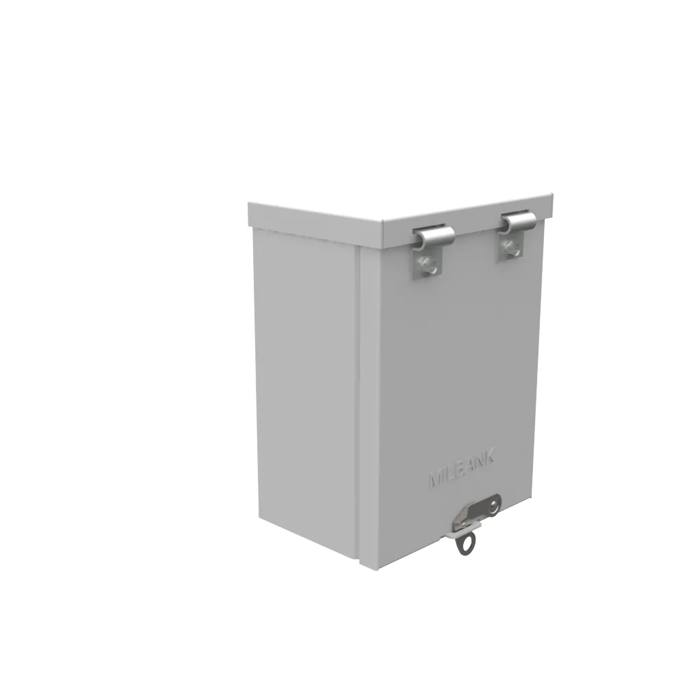 8x4x6 Hinge Cover Type 3R UL Listed Steel Knockouts ANSI 61 Gray Formed Hinges Padlocking Flip Latch Emboss Mounting Holes in Back