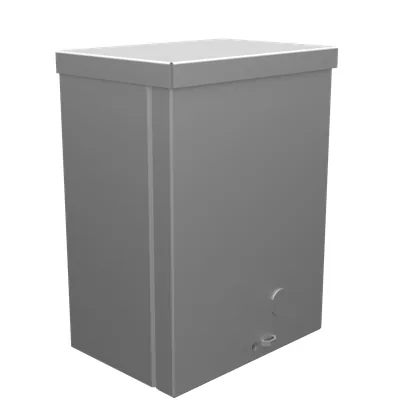 8x4x6 Screw Cover Type 3R UL Listed Steel No Knockouts No Paint Quad D Knockout for Lock Emboss Mounting Holes in Back