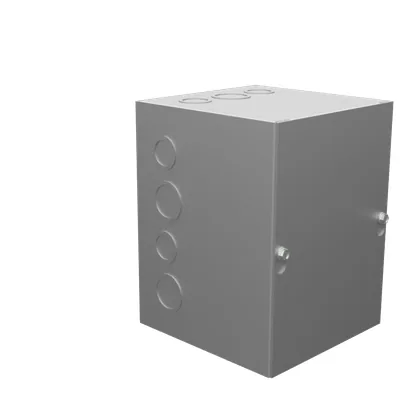 8x6x6 Screw Cover Type 1 UL Listed Steel Knockouts No Paint Cover with Teardrop Slots Mounting Holes in Back