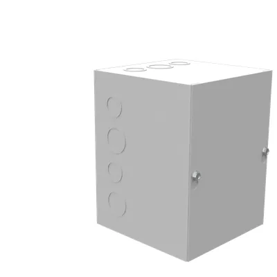 8X6X6 Screw Cover UL Listed Type 1 Steel Knockouts ANSI 61 Gray Blank Cover Installed